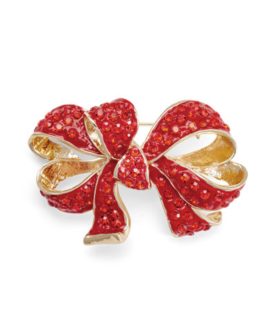 Large Red Christmas Bow Pin